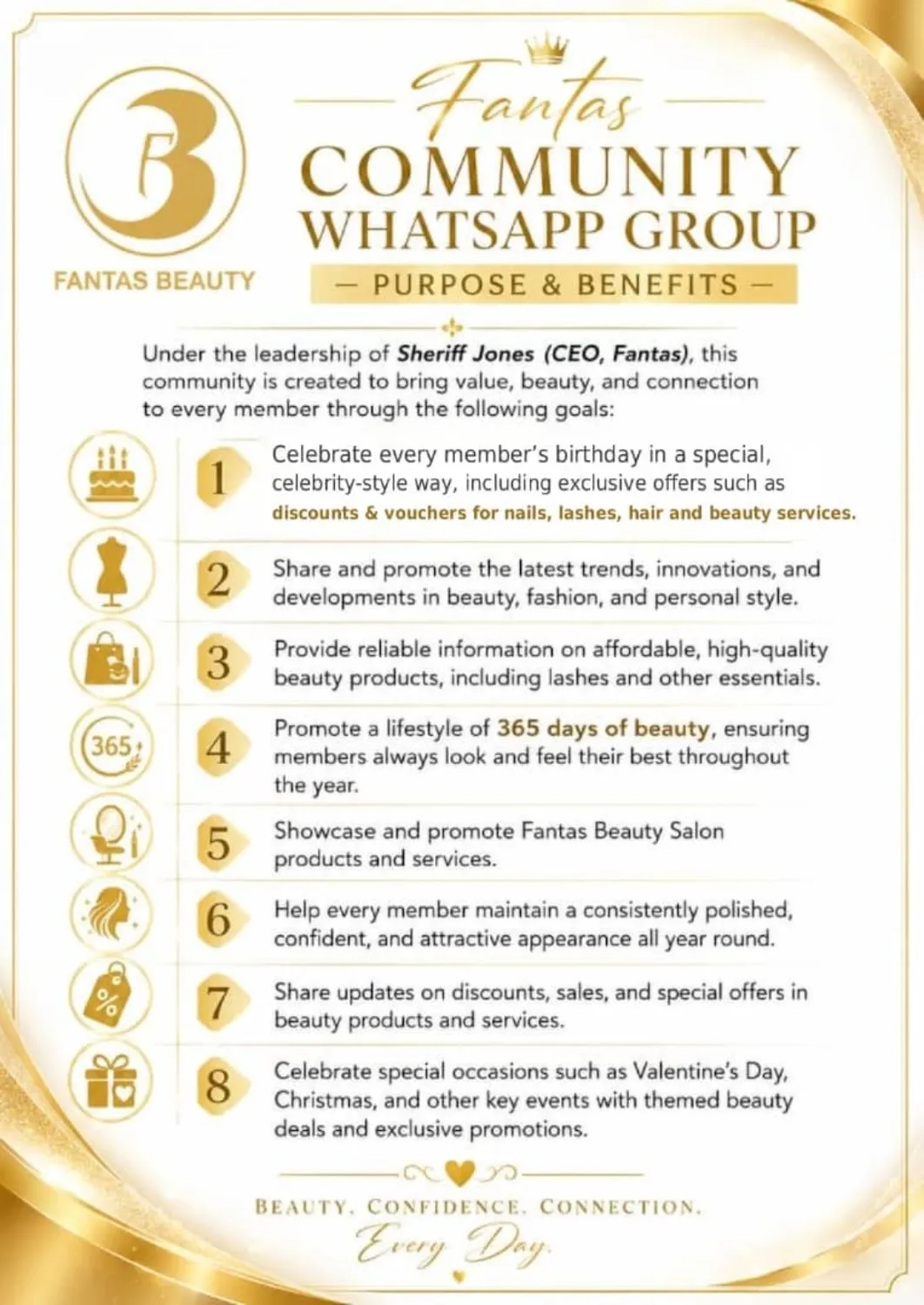 Fantas Beauty WhatsApp community purpose and benefits
